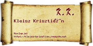 Kleisz Krisztián névjegykártya