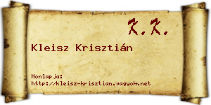 Kleisz Krisztián névjegykártya